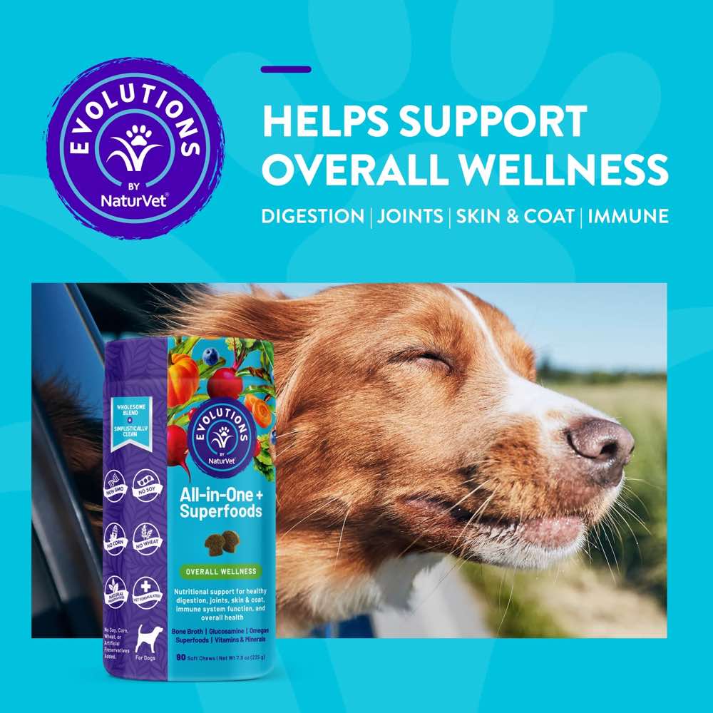 15% OFF (Exp Feb 25): NaturVet Evolutions All-in-One + Superfoods Supplement Chews For Dogs 90ct
