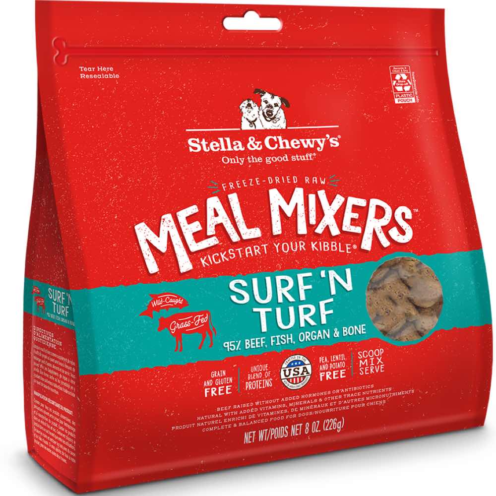 Stella & Chewy??s Surf & Turf Meal Mixers Grain-Free Freeze-Dried Raw Dog Food