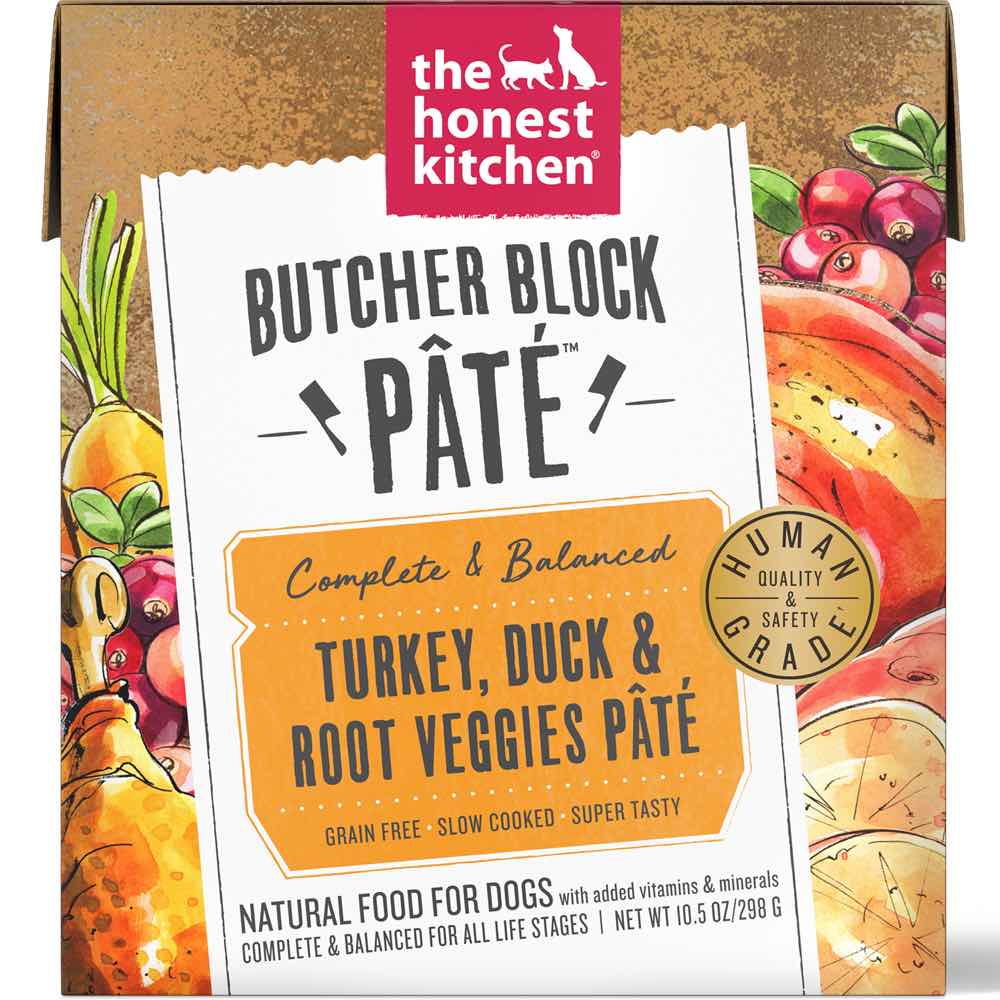 "The Honest Kitchen Butcher Block Pate Turkey, Duck & Root Veggies Grain-Free Dog Food 10.5oz"