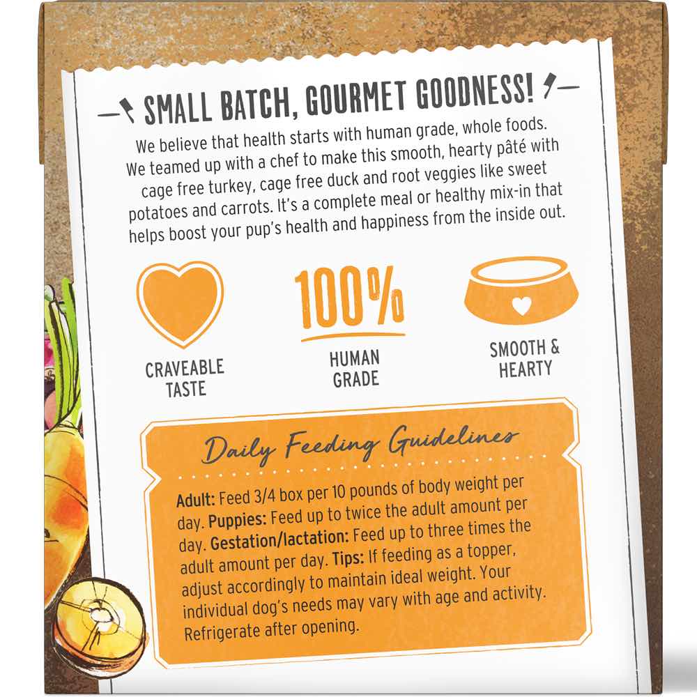 "The Honest Kitchen Butcher Block Pate Turkey, Duck & Root Veggies Grain-Free Dog Food 10.5oz"