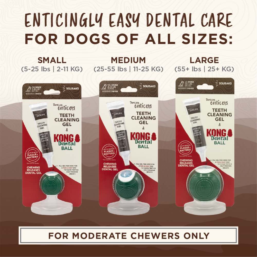 15% OFF (Exp Feb 26):?TropiClean Enticers Teeth Cleaning Gel & Kong Dental Ball Dog Toy (Small)