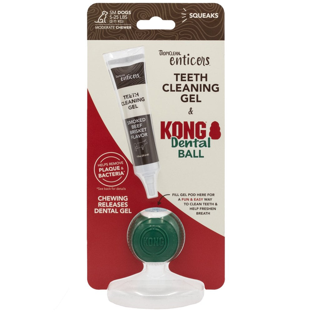 15% OFF (Exp Feb 26):?TropiClean Enticers Teeth Cleaning Gel & Kong Dental Ball Dog Toy (Small)