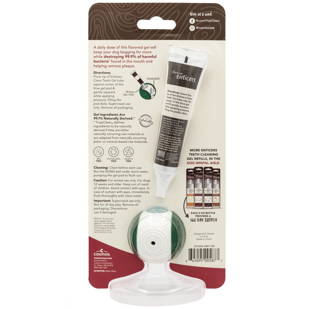 15% OFF (Exp Feb 26):?TropiClean Enticers Teeth Cleaning Gel & Kong Dental Ball Dog Toy (Small)