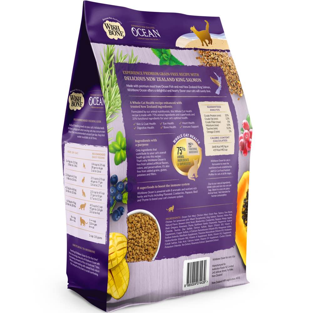 Wishbone Ocean Fish & Chicken Grain-Free Dry Cat Food 4lb