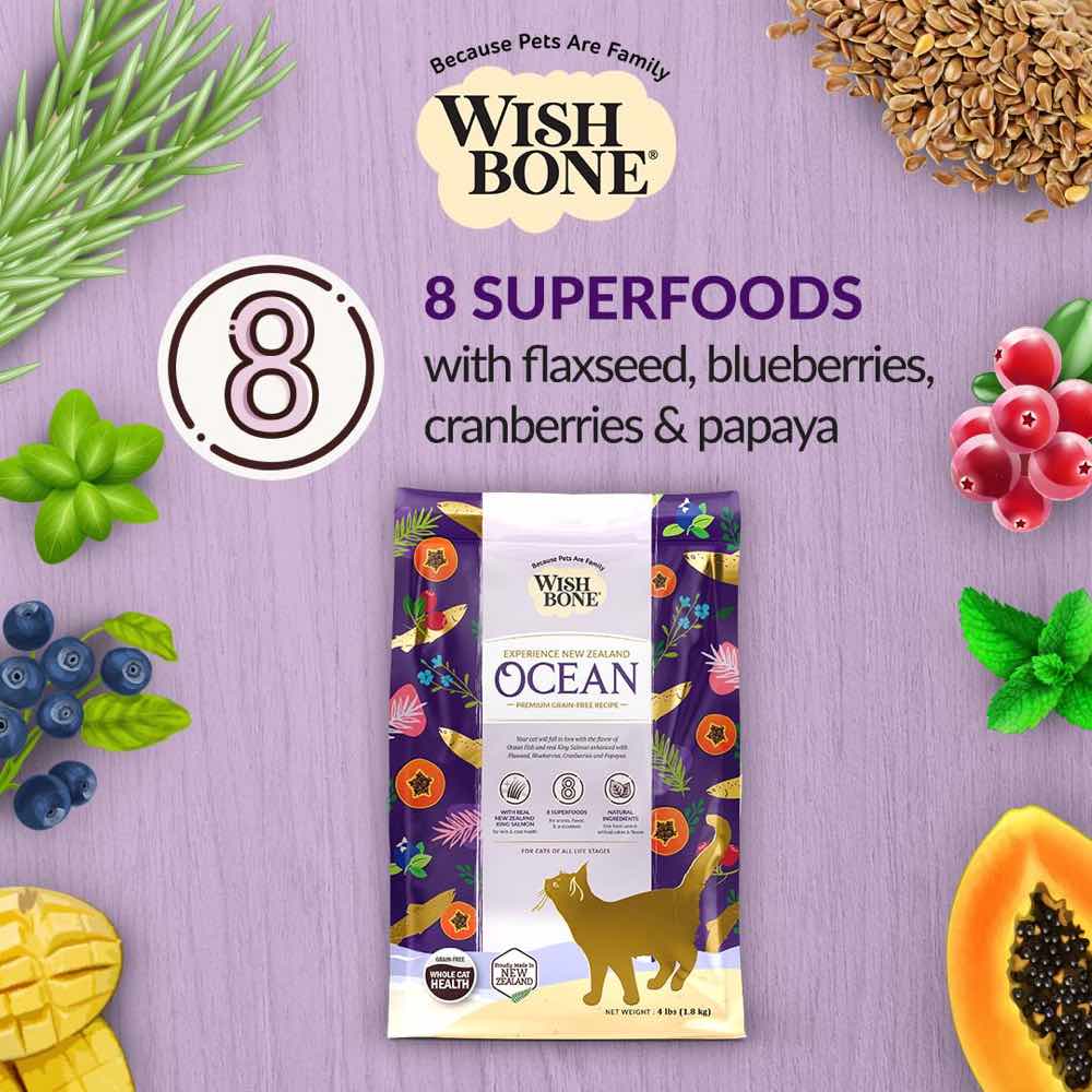 Wishbone Ocean Fish & Chicken Grain-Free Dry Cat Food 4lb