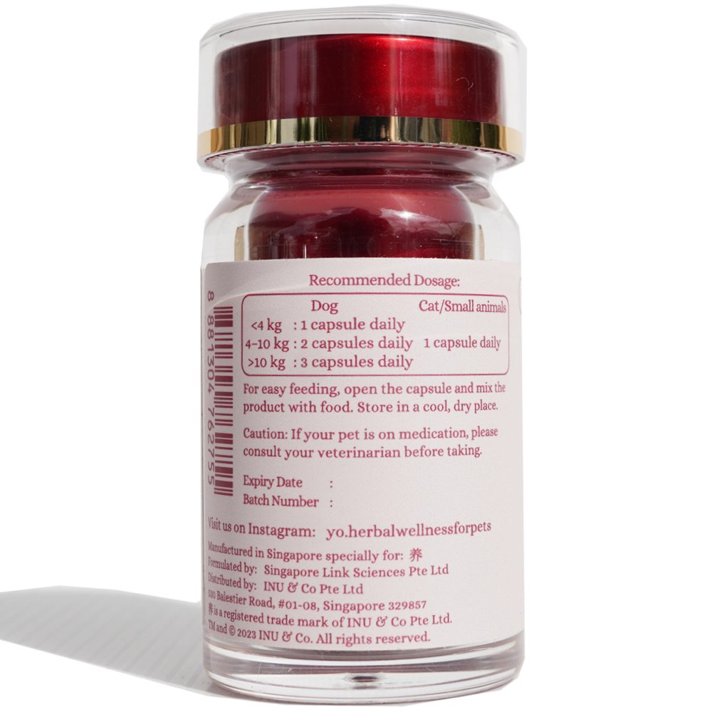 Yo Organic Lingzhi Herbal Supplements For Cats & Dogs 30c (Exp Feb 2026)